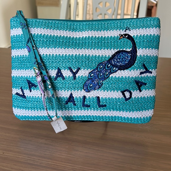 Vera Bradley Handbags - NWT Vera Bradley Woven On Vacay All Day Peacock Travel Clutch Wristlet